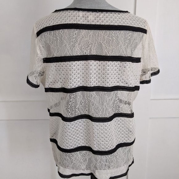 [Ann Taylor Loft] Lace Top - L - Picture 5 of 6